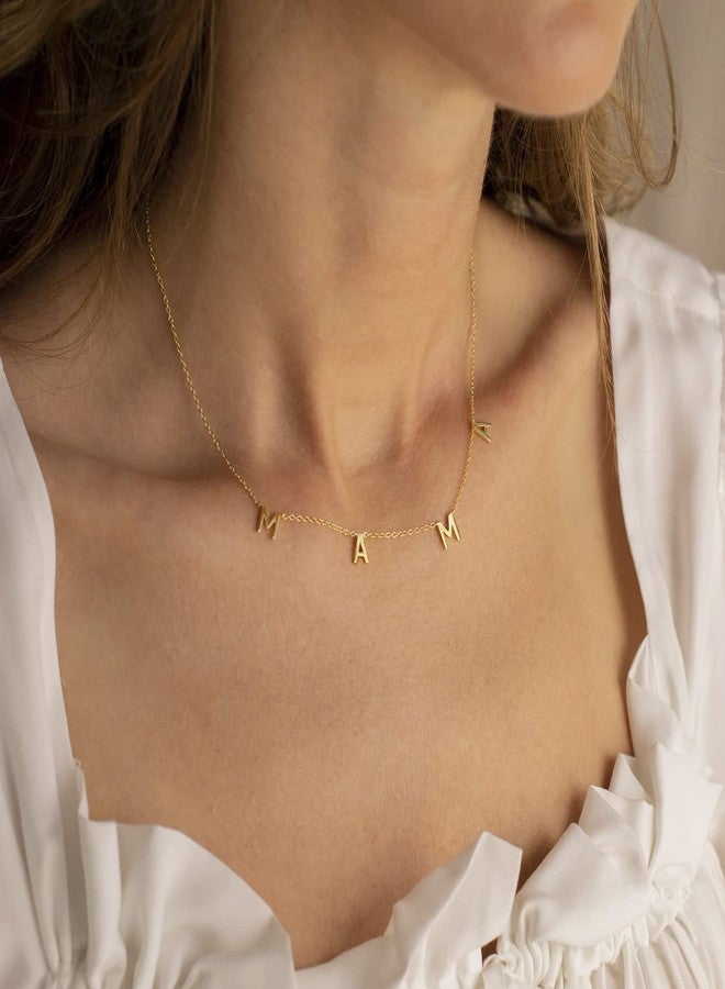 Glimmerst Mama Necklace for Mother 18K Gold Plated Stainless Steel Dainty Mama Letters Choker Necklace Mother's Pendant Necklaces for Women - Image 3